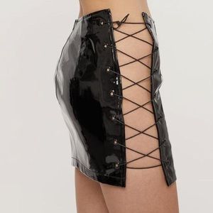 Danielle Guizio patent leather skirt
